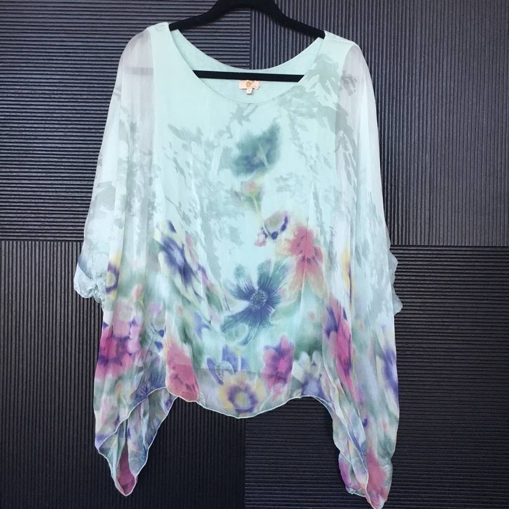 Flow Print Silk Top